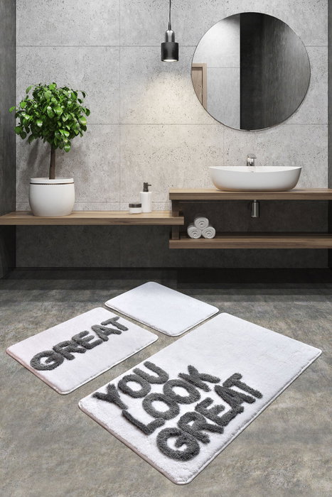 Mijölnir Juego de Alfombras de Baño Great - White (3 Piezas) Mijölnir Juego de Alfombras de Baño Great - White (3 Piezas)